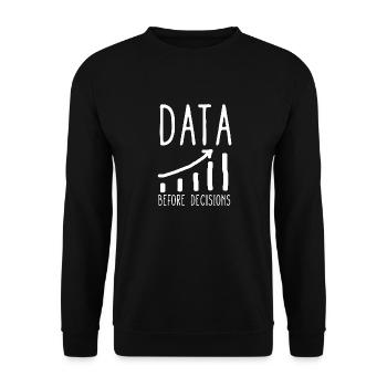 Daten oder es ist nicht passiert für Studenten - Unisex Pullover - Schwarz - Vorne - Alina (178cm) & Michal (187cm)