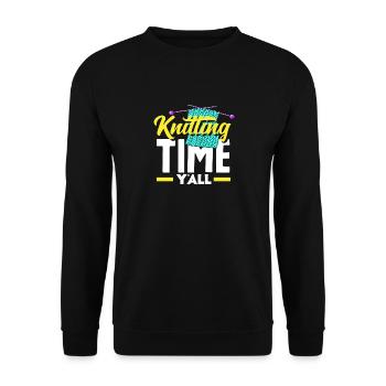 Le temps du tricot pour tous les passionnés de tricot - Sweat-shirt Unisexe - noir - Devant - Alina (178cm) & Michal (187cm)
