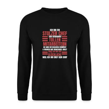 Ich Bin Ein Stolzer Chef Geburtstag Geschenk - Unisex Pullover - Schwarz - Vorne - Alina (178cm) & Michal (187cm)