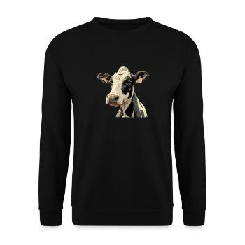 Kühe Kuh - Unisex Pullover - Schwarz - Vorne - Alina (178cm) & Michal (187cm)