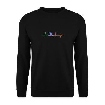 Pottery Ceramics Artist Heartbeat - Unisex Pullover - Schwarz - Vorne - Alina (178cm) & Michal (187cm)