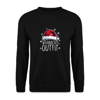 Christmas Outfit Christmas - Unisex Sweatshirt - black - Front - Alina (178cm) & Michal (187cm)