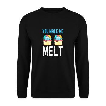 You Make Me Melt Sundae Gelato Cream - Unisex Pullover - Schwarz - Vorne - Alina (178cm) & Michal (187cm)