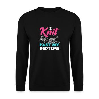 Knitting fun until late at night - Unisex Sweatshirt - black - Front - Alina (178cm) & Michal (187cm)