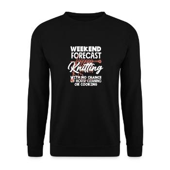 Wochenendprognose Stricken Ohne Hausarbeit - Unisex Pullover - Schwarz - Vorne - Alina (178cm) & Michal (187cm)