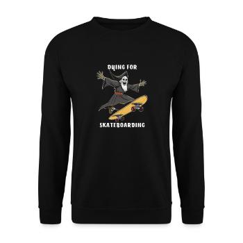 SKATEBOARD DYING FOR SKATEBOARDING - Unisex Sweatshirt - black - Front - Alina (178cm) & Michal (187cm)