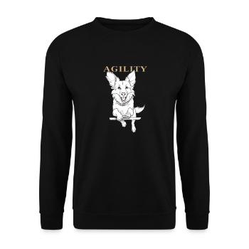 DOG AGILITY - Unisex Sweatshirt - black - Front - Alina (178cm) & Michal (187cm)