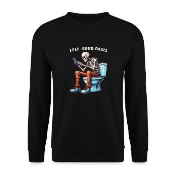 TOILET SMARTPHONE FEEL-GOOD - Unisex Pullover - Schwarz - Vorne - Alina (178cm) & Michal (187cm)