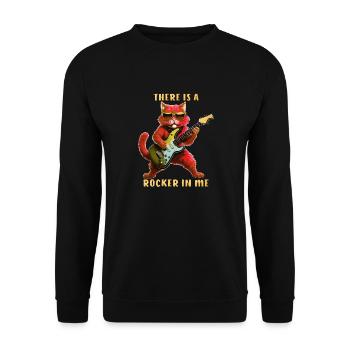 KATZE GITARRE THERE IS A ROCKER IN ME - Unisex Sweatshirt - black - Front - Alina (178cm) & Michal (187cm)