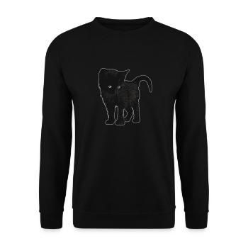 Black cat pet graphic design animal art - Unisex Sweatshirt - black - Front - Alina (178cm) & Michal (187cm)