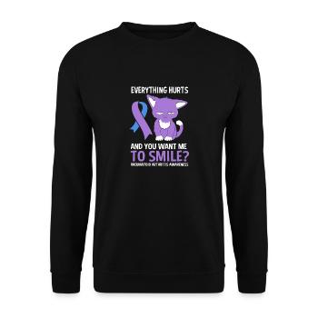 Rheuma Arthritis - Unisex Pullover - Schwarz - Vorne - Alina (178cm) & Michal (187cm)