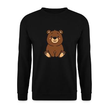Grizzly bear cub - Unisex Sweatshirt - black - Front - Alina (178cm) & Michal (187cm)