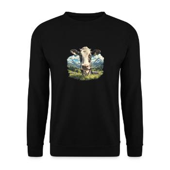 Vaches Vache - Sweat-shirt Unisexe - noir - Devant - Alina (178cm) & Michal (187cm)