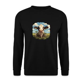 Cows Cow - Unisex Sweatshirt - black - Front - Alina (178cm) & Michal (187cm)