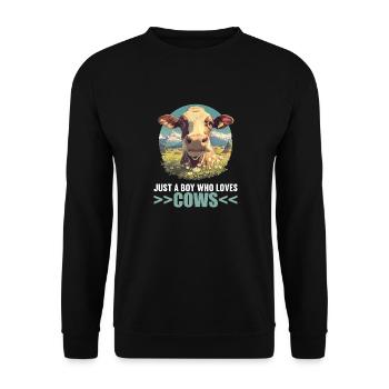 Cows Cow - Unisex Sweatshirt - black - Front - Alina (178cm) & Michal (187cm)