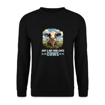 Cows Cow - Unisex Sweatshirt - black - Front - Alina (178cm) & Michal (187cm)