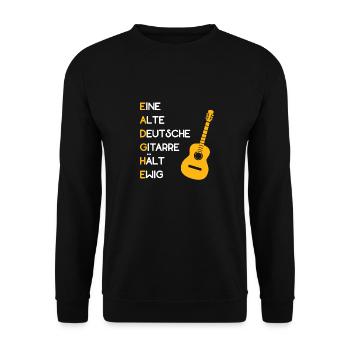Gitarre Merkspruch Merksatz Gitarrist Musiklehrer - Unisex Pullover - Schwarz - Vorne - Alina (178cm) & Michal (187cm)