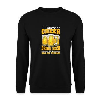Here To Cheer Drink Beer And Hold All The Gear - Unisex Pullover - Schwarz - Vorne - Alina (178cm) & Michal (187cm)