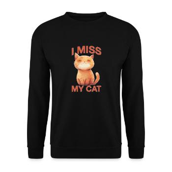 I Miss My Cat - Unisex Pullover - Schwarz - Vorne - Alina (178cm) & Michal (187cm)