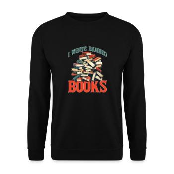 I Write Banned Books - Unisex Pullover - Schwarz - Vorne - Alina (178cm) & Michal (187cm)