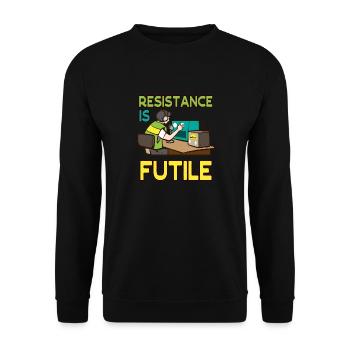 Amateur Resistance Futile Ham Radio - Unisex Sweatshirt - black - Front - Alina (178cm) & Michal (187cm)