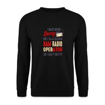 Amateurfunk Sexy Lizenzierter Amateurfunk - Unisex Pullover - Schwarz - Vorne - Alina (178cm) & Michal (187cm)