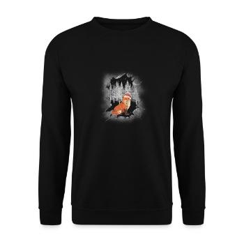 Renard de Noël Père Noël Père Noël Habitant de la forêt Père Noël - Sweat-shirt Unisexe - noir - Devant - Alina (178cm) & Michal (187cm)