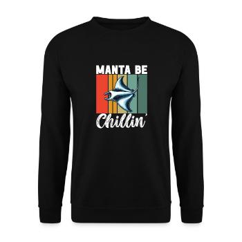 Manta Rays Great Manta Sea Creatures - Unisex Sweatshirt - black - Front - Alina (178cm) & Michal (187cm)