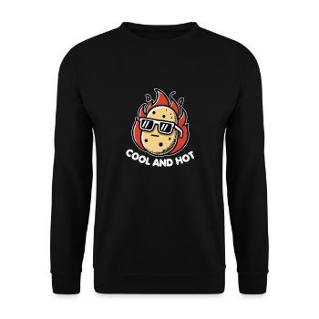 Cool And Hot Funny Potato Cute French Fries - Unisex Sweatshirt - black - Front - Alina (178cm) & Michal (187cm)