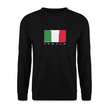 Drapeau italien avec lettrage Italia - Sweat-shirt Unisexe - noir - Devant - Alina (178cm) & Michal (187cm)