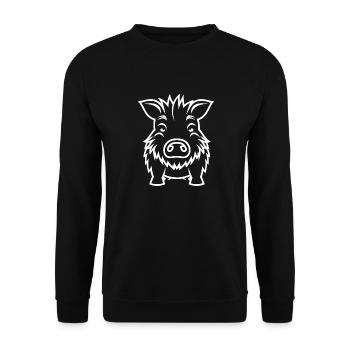 Wild boar - Unisex Sweatshirt - black - Front - Alina (178cm) & Michal (187cm)
