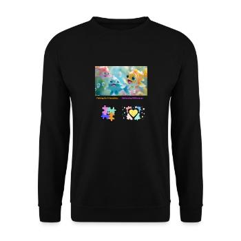 Pêcher l’amitié Accepter les différences - Sweat-shirt Unisexe - noir - Devant - Alina (178cm) & Michal (187cm)