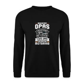 Opi MANCHE OPAS SPIELEN BINGO ECHTE OPAS FAHREN - Unisex Pullover - Schwarz - Vorne - Alina (178cm) & Michal (187cm)