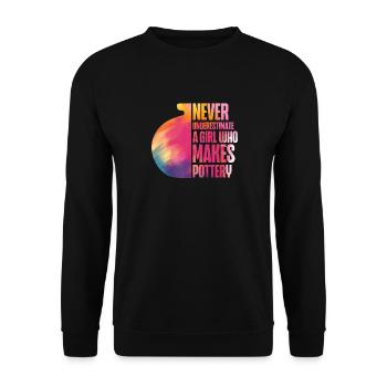 Pottery Ceramics Artist Watercolor - Unisex Sweatshirt - black - Front - Alina (178cm) & Michal (187cm)