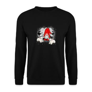 Weihnachtsmann Wichtel Zwerg Schafe Nikolaus - Unisex Pullover - Schwarz - Vorne - Alina (178cm) & Michal (187cm)