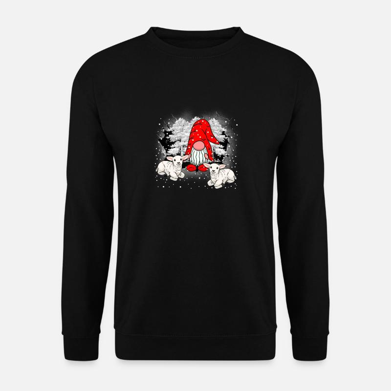 Weihnachtsmann Wichtel Zwerg Schafe Nikolaus - Unisex Pullover - Schwarz