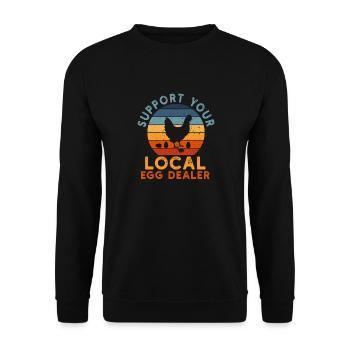 Lokaler Eierhändler Hühnerbesitzer Züchter - Unisex Pullover - Schwarz - Vorne - Alina (178cm) & Michal (187cm)