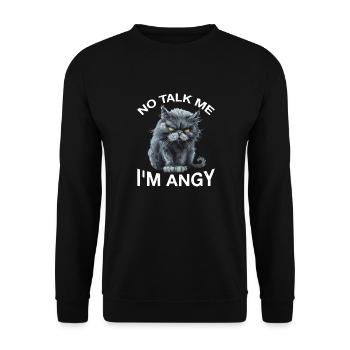 No Talk Me I'm Angy 2 - Unisex Pullover - Schwarz - Vorne - Alina (178cm) & Michal (187cm)