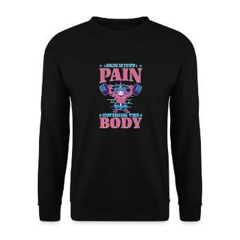 Pain Is Just Pain Entering The Body 5 - Unisex Pullover - Schwarz - Vorne - Alina (178cm) & Michal (187cm)