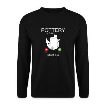 Pottery Ceramics Artist Phone - Unisex Sweatshirt - black - Front - Alina (178cm) & Michal (187cm)