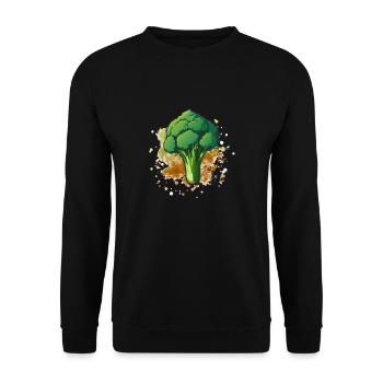 Végétarien Végétalien Brocoli Design - Sweat-shirt Unisexe - noir - Devant - Alina (178cm) & Michal (187cm)