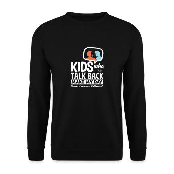 Speech Therapist Kids Who Talk Back - Unisex Sweatshirt - black - Front - Alina (178cm) & Michal (187cm)