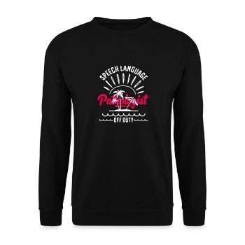 Orthophoniste en mode off-duty paradise - Sweat-shirt Unisexe - noir - Devant - Alina (178cm) & Michal (187cm)