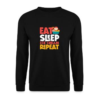 Amateur de crème glacée manger dormir crème glacée répéter - Sweat-shirt Unisexe - noir - Devant - Alina (178cm) & Michal (187cm)
