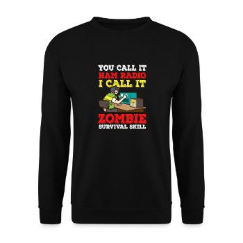 Amateur Zombie Survival Skill Ham Radio - Sweat-shirt Unisexe - noir - Devant - Alina (178cm) & Michal (187cm)