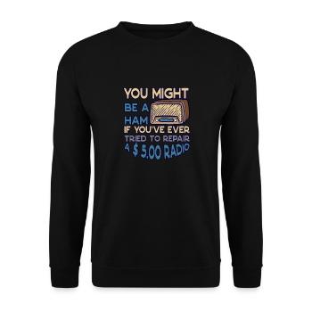 Amateur Tuned Your Amplifier Ham Radio - Unisex Sweatshirt - black - Front - Alina (178cm) & Michal (187cm)