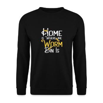 Wurmfarmer Wurmkompost Niedliche Männer Frauen - Unisex Pullover - Schwarz - Vorne - Alina (178cm) & Michal (187cm)