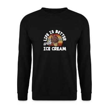 La vie est meilleure avec les amateurs de glaces - Sweat-shirt Unisexe - noir - Devant - Alina (178cm) & Michal (187cm)
