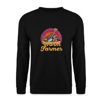 Wurmfarmer Wurmkompost Niedliche Männer Frauen - Unisex Pullover - Schwarz - Vorne - Alina (178cm) & Michal (187cm)