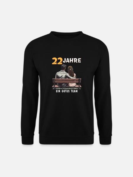 22 JAHRE EIN GUTES TEAM MANN FRAU - Unisex Pullover - Schwarz